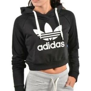 Adidas trefoil crop hoodie